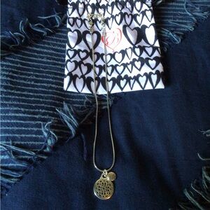 Brighton large and small silver medallion necklace.